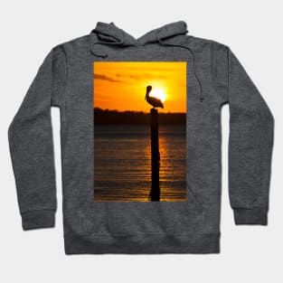 Pelican Silhouette at Sunset Hoodie